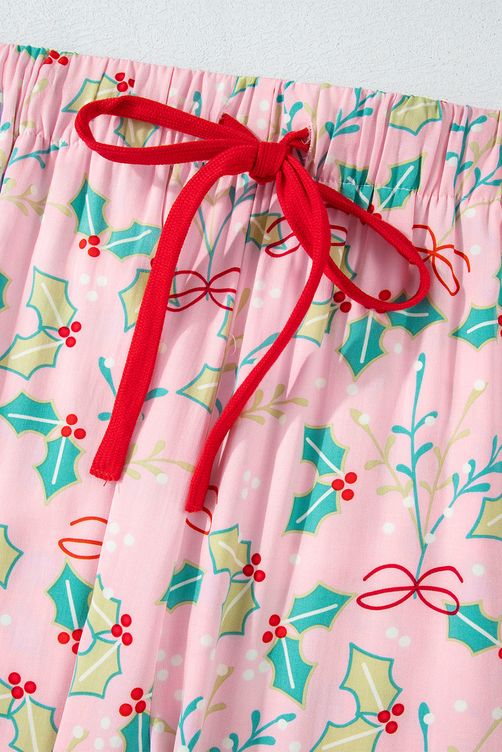 Christmas Holly Top and Shorts Pajama Set