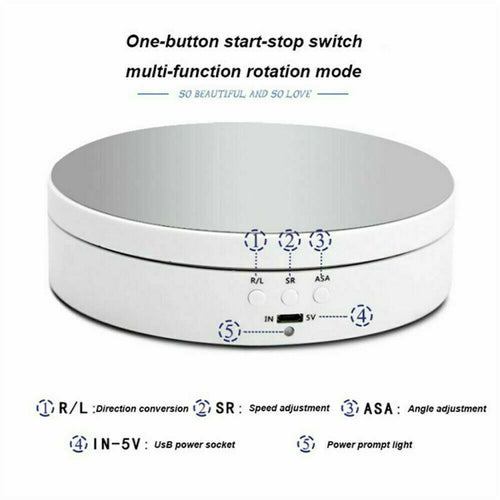 360° Electric Motorized Rotating Display Stand Jewelry Photography