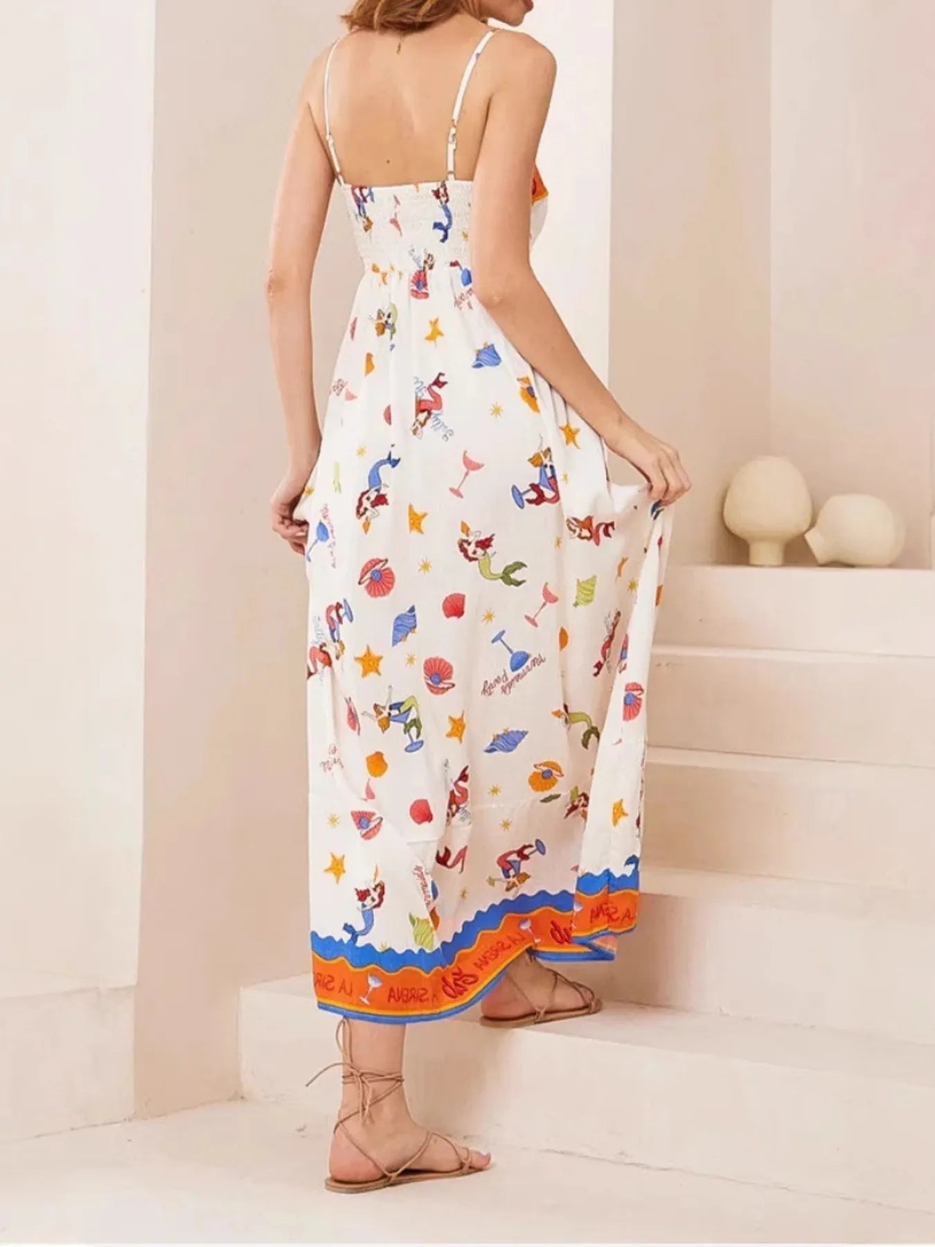 Printed Square Neck Summer Cami Dress