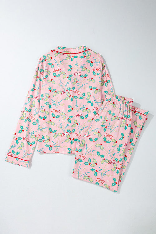 Christmas Holly Top and Shorts Pajama Set