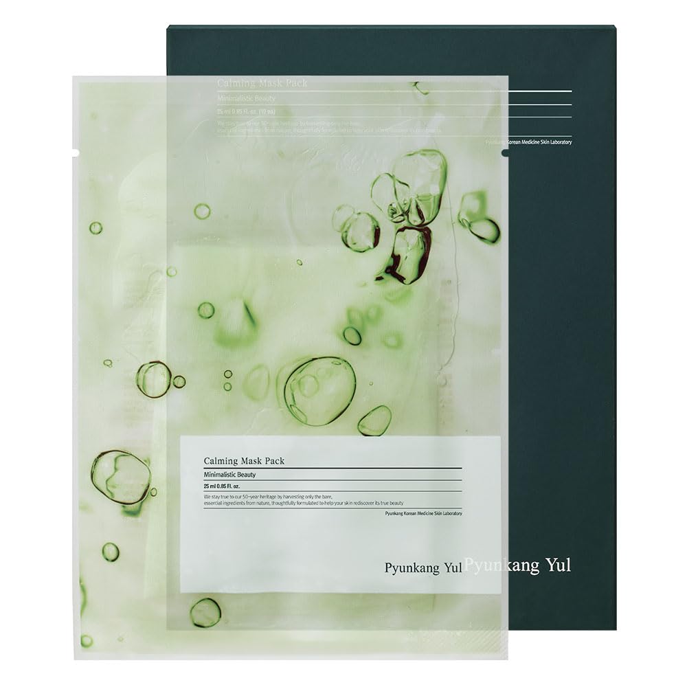 Pyunkang Yul Ceramide Calming Mask Pack 10 PCS - Korean Face Mask Skin Care Products Beauty Face Mask Containing Panthenol Hyaluronic Acid Tea Tree Shea Butter Squalene and Cica K-Beauty