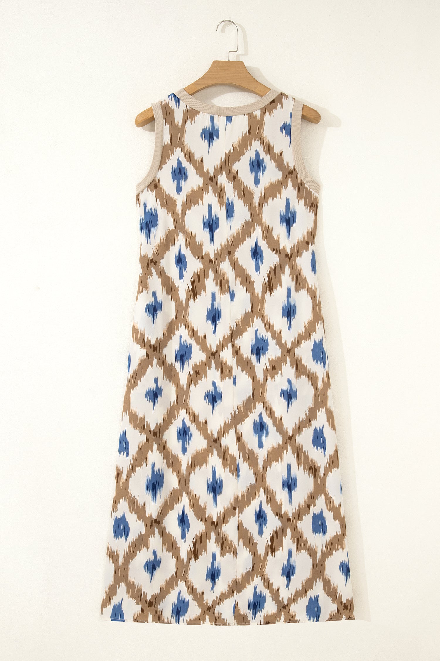 Boho Abstract V-Neck Sleeveless Maxi Dress