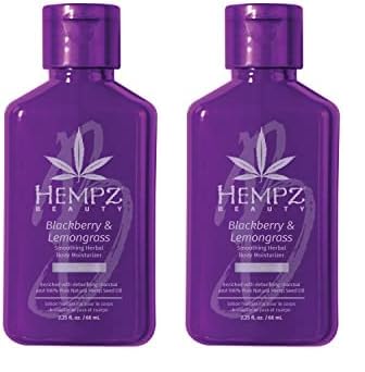 Hempz Body Lotion - Blackberry & Lemongrass Daily Moisturizing Cream Shea Butter Hand and Body Moisturizer - Hemp Lotion - Skin Care Products Hemp Seed Oil - Mini 2.25 oz. (Pack of 2)
