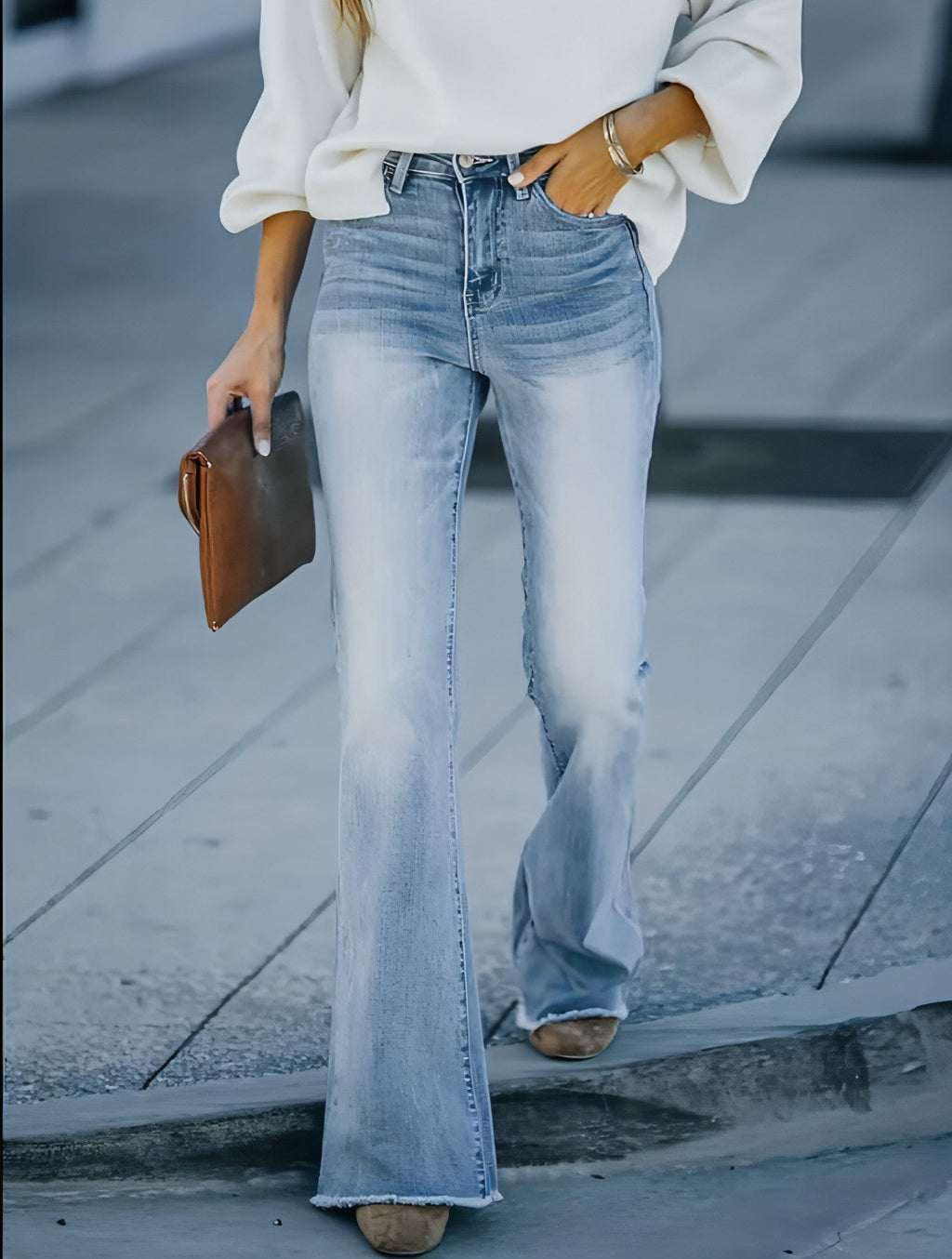 DenimDare™ Jeans Slightly Flared High Waist Slim Fit