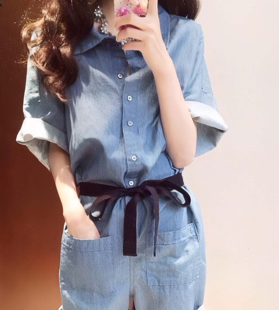 DenimDare™ Short Sleeve Jumpsuit