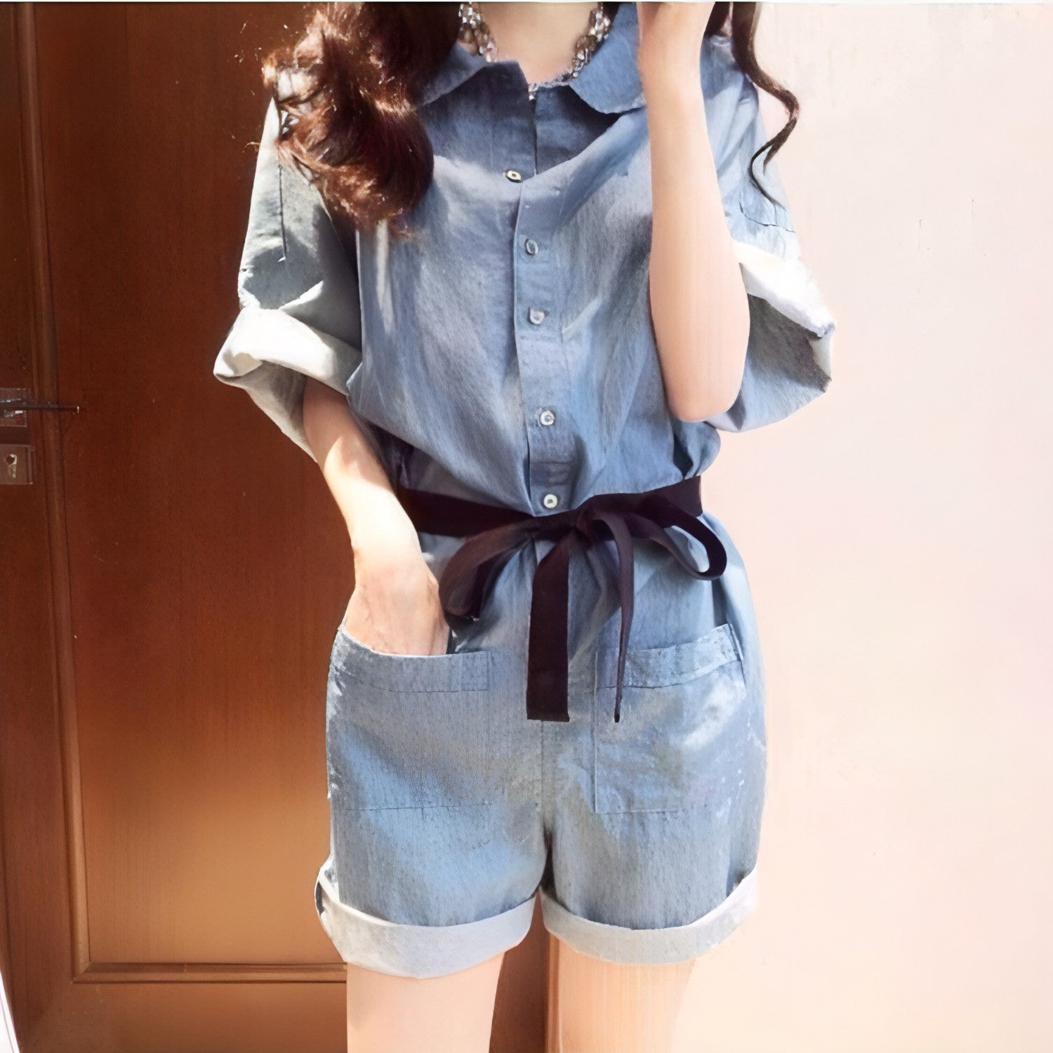DenimDare™ Short Sleeve Jumpsuit