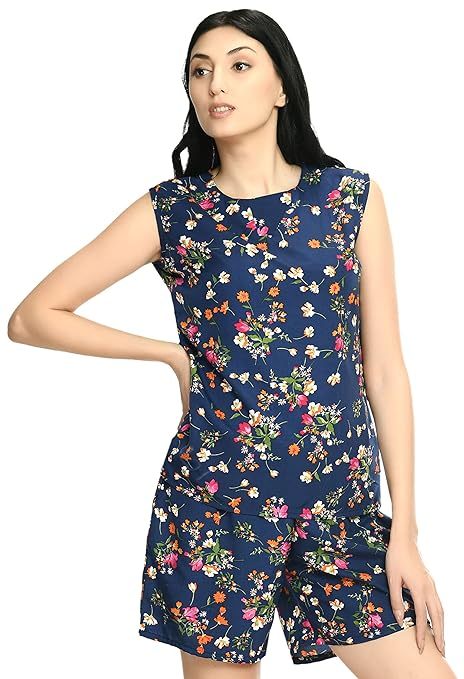 Women Multicolor Animal Print Top & Shorts Set (Size-S) (Color-NAVY