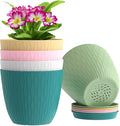 Wave Pattern Plastic Pots with Tray Set