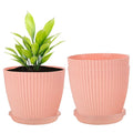 Marble Peach Flower Pots with Tray