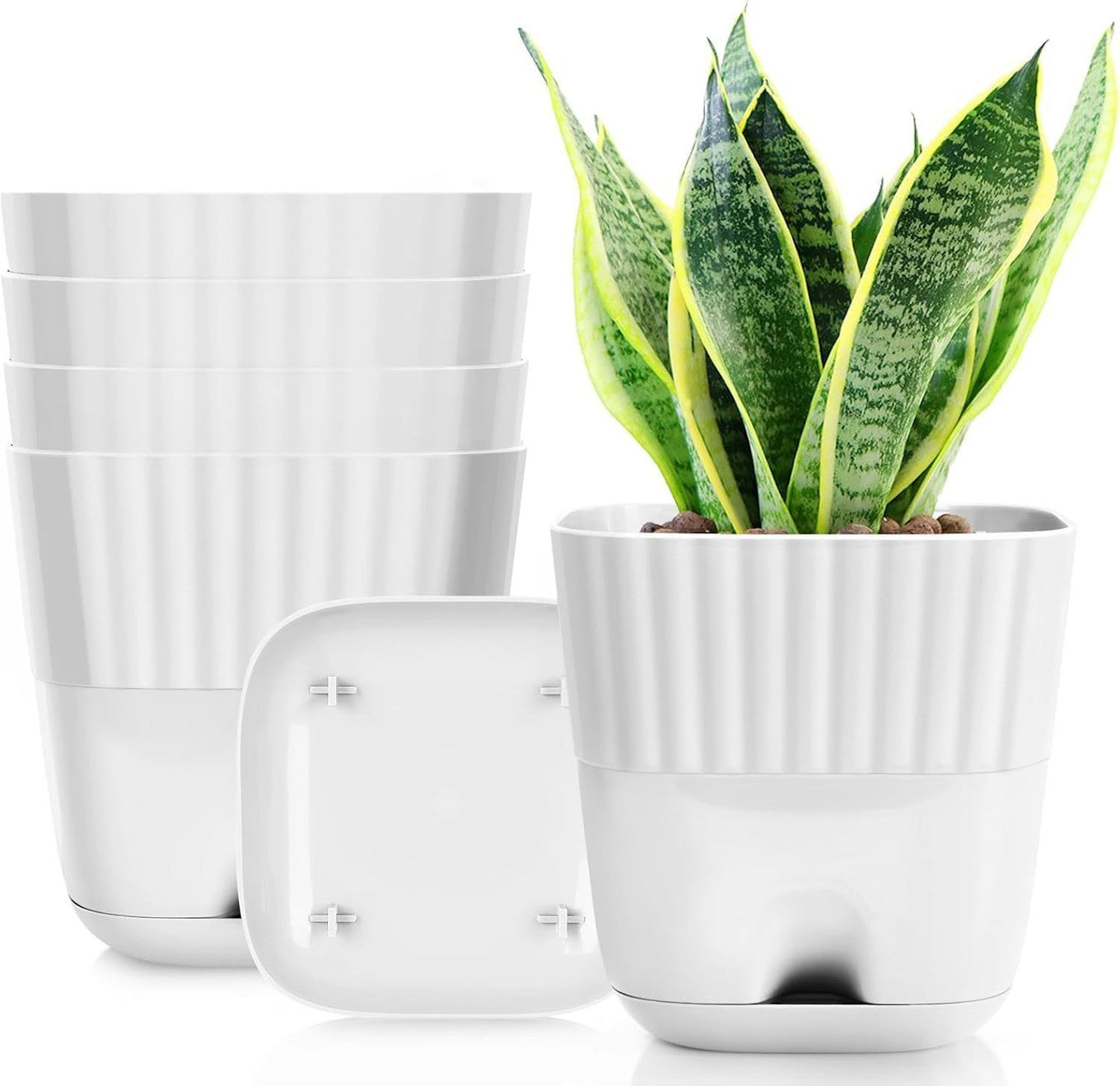 Self Watering Square Plant Pots Set